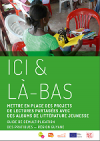 couverture du guide Titre du guide sur fond vert, image représentant une jeune fille de dos lisant