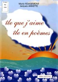 Couverture du recueil Île que j'aime, île en poème Dessin d'un coucher de soleil sur la mer