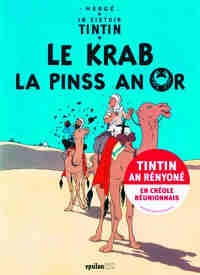 Couverture. Tintin sur un chameau dans le désert.