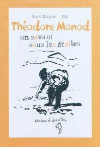 Illustration en noir et blanc, encadré d’une bordure jaune : un homme courbé ensemence un terrain aride. 