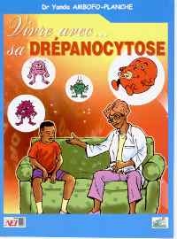 Sur un fond rouge dégradé, assis sur un canapé vert, un garçon et une doctoresse. Au-dessus d’eux, flottent de petits microbes personnifiés et colorés, dont le rouge, le plus grand, suce une tétine. 