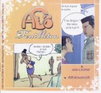 Deux bandes dessinées : en haut à droite, un homme et une femme discutent  l’un en face de l’autre ; en bas à gauche, une femme traverse la rue en courant et cache son visage dans ses mains.