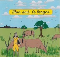 Un homme en tenue jaune, qui porte un baton, se trouve entouré par des animaux a