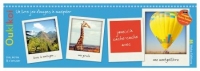 Quatre images assemblées représentent une girafe, une montgolfière, etc