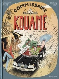 Deux hommes, un noir et un blanc, dans une voiture noir qui court dans la rue su