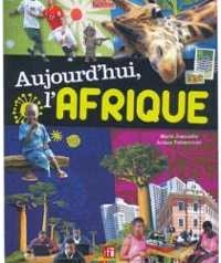 Un pêle-mêle de photographies sur un fond multicolore : des joueurs de football, le visage d’une girafe, un enfant assis sur une pierre, des jeunes qui travaillent, des arbres, des gratte-ciels. 