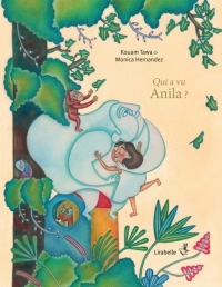 Petite fille dans les bras du Vent dans un décor de forêt tropicale