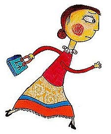 Ill. de Rima Koussa extraite de  [Une journée dans la vie de ma mère, enseignant